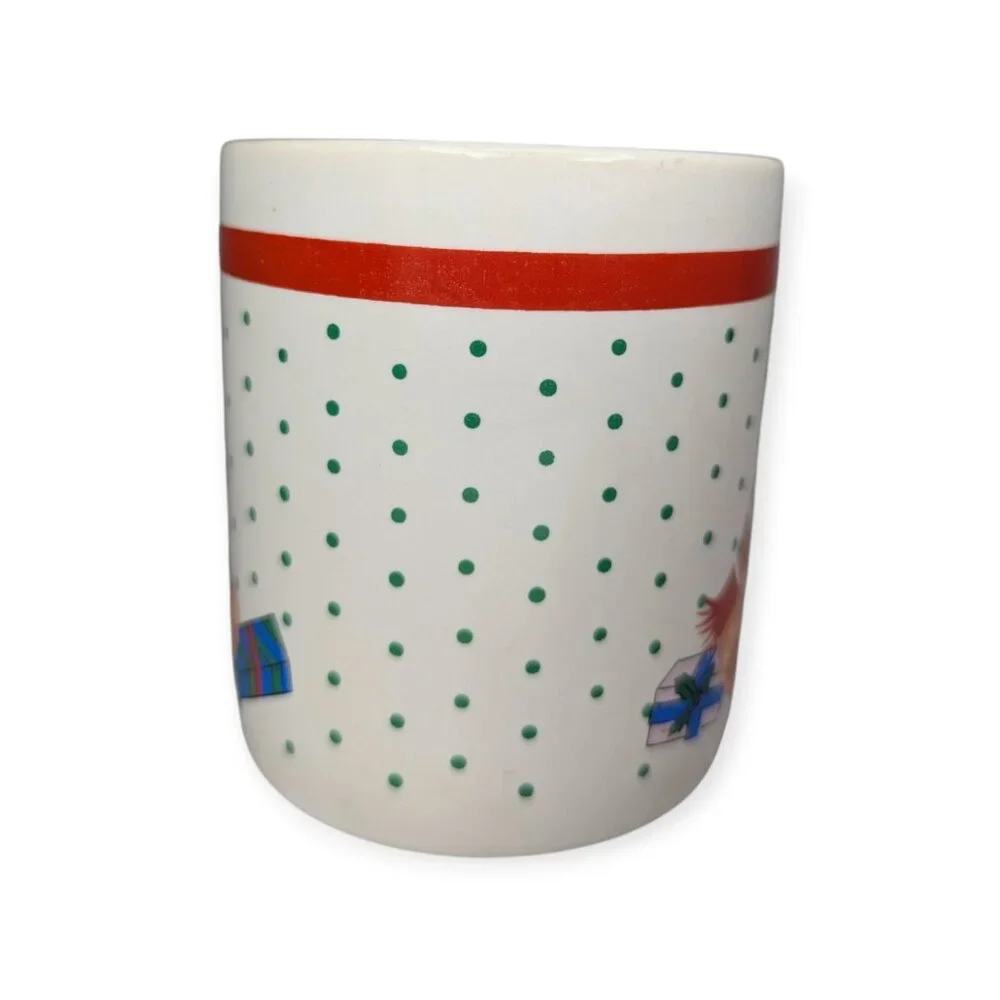Holiday Coffee Mug Christmas Holiday Tree Teddy Bear Mug Cup 10 oz.
